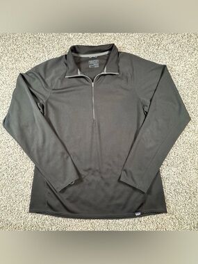 Patagonia Pullover Mens XXL Black Capilene Midweight Zip Neck Long Sleeve Hiking